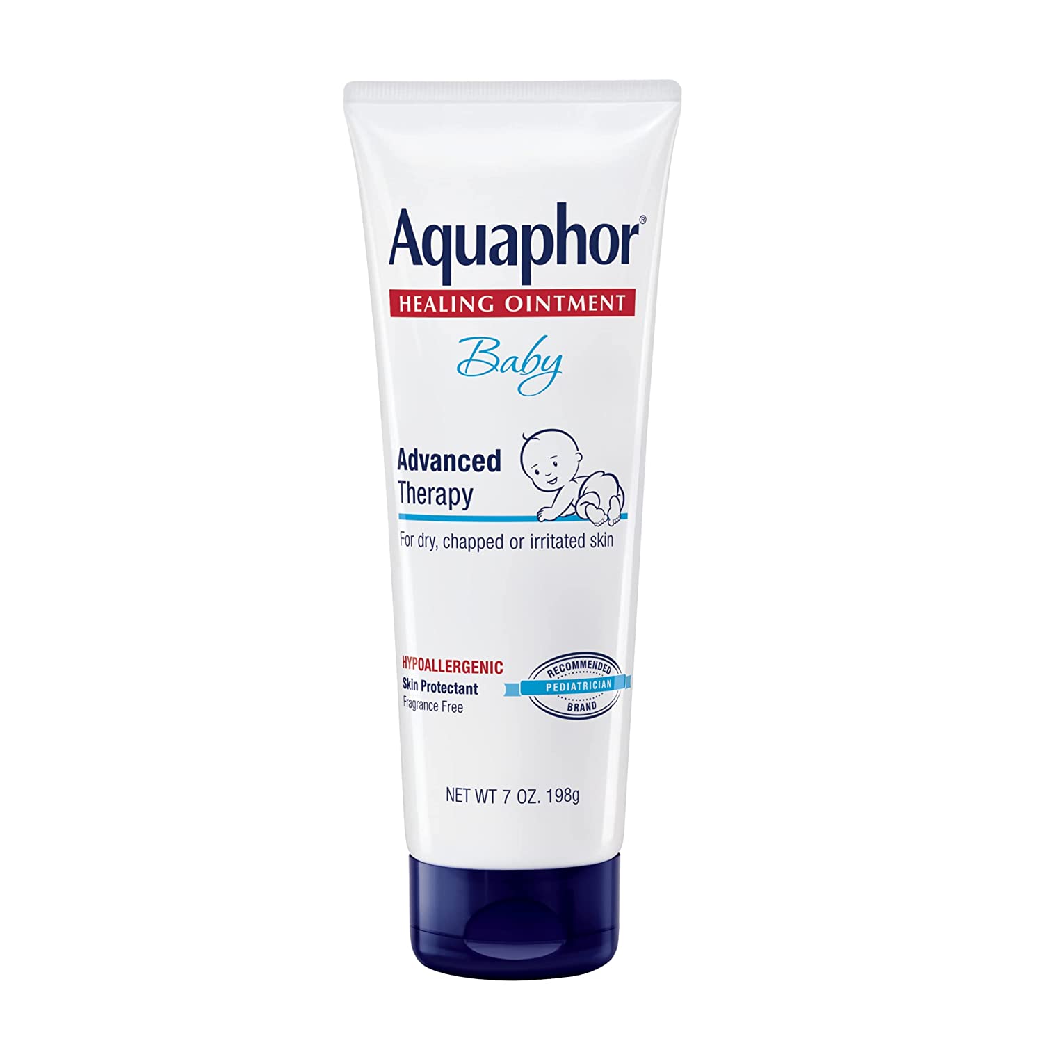 Aquaphor Baby Healing Ointment Advanced Therapy Skin Protectant， Dry Skin and Diaper Rash Ointment， 7 Oz Tube - Image 1